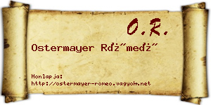 Ostermayer Rómeó névjegykártya